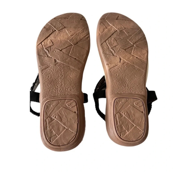 Patricia Sandals with Rhinestones.  Black sandals with rhinestones.  Excellent - Picture 6 of 7